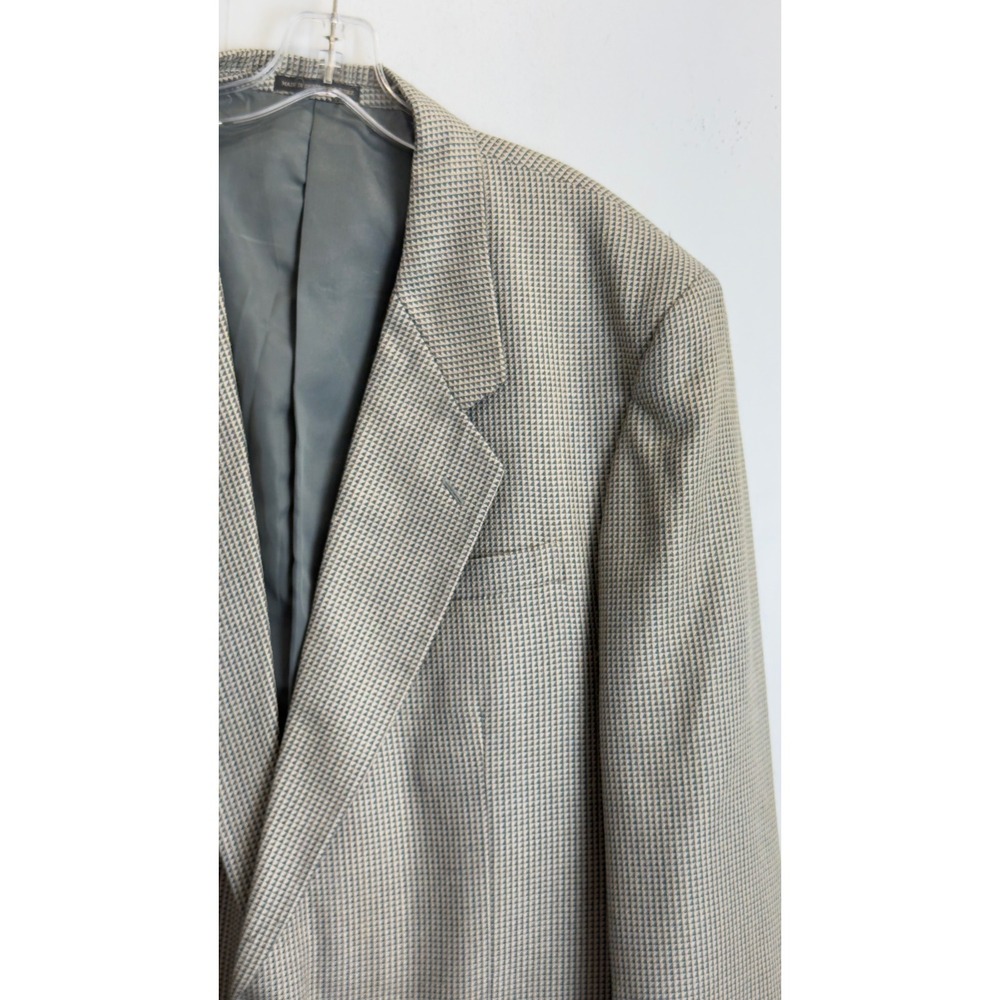 Pierre Balmain Paris Vintage 46L Grey Micro Pattern Two Button Blazer Sport Coat - Picture 2 of 15